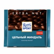 Ritter sport Цельный миндаль Темный шоколад 100 гр