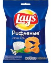 Чипсы Lay s 140 гр рифленые Сметана с луком
