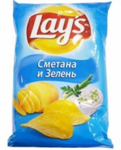 Чипсы Lay s 140 гр Сметана-зелень