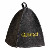 Шапка для бани с вышивкой Qonrat серая